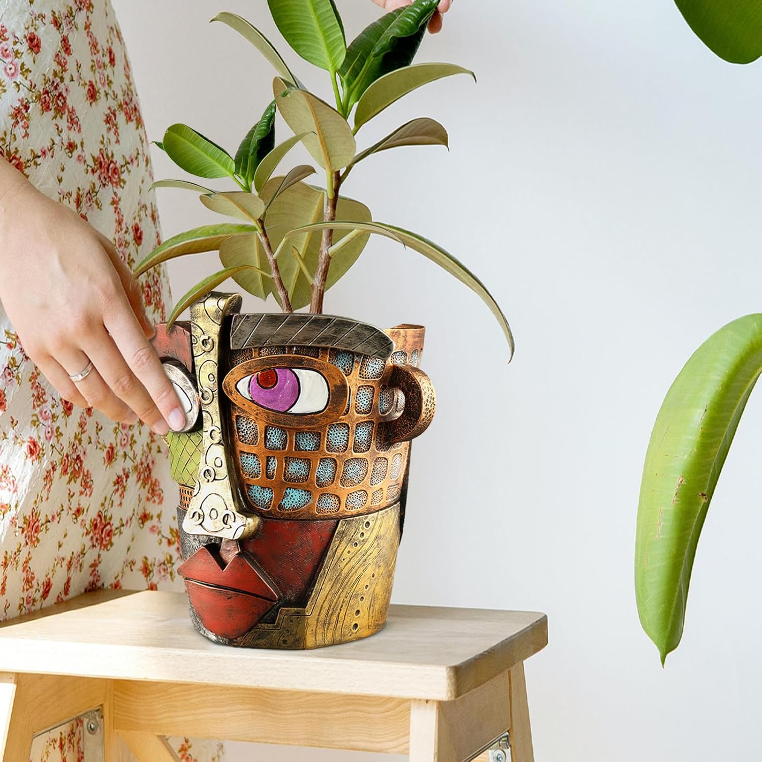 Abstract Face Planter Pot for Indoor Plants