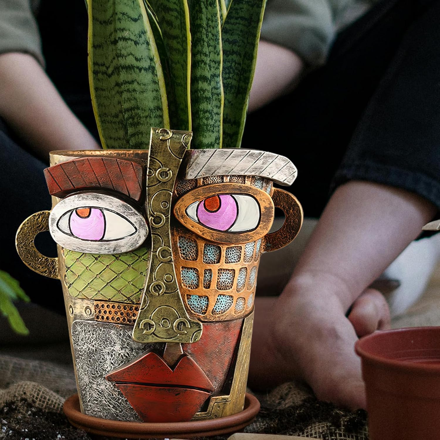 Abstract Face Planter Pot for Indoor Plants