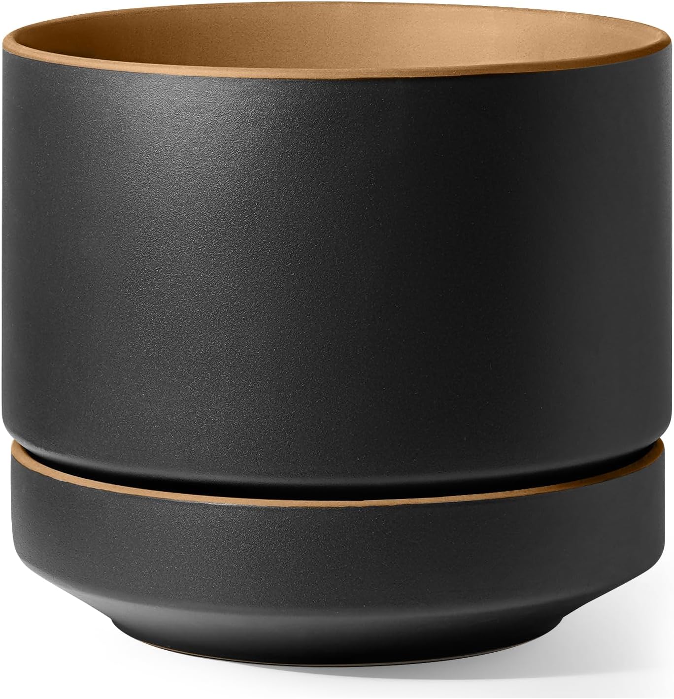 Ceramic Indoor Planter with Saucer, 12 inch