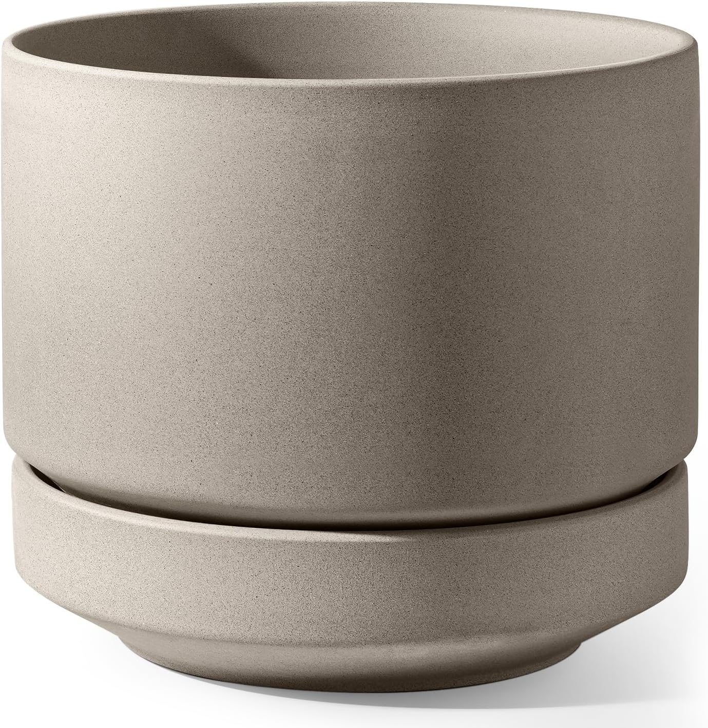 Ceramic Indoor Planter with Saucer, 12 inch