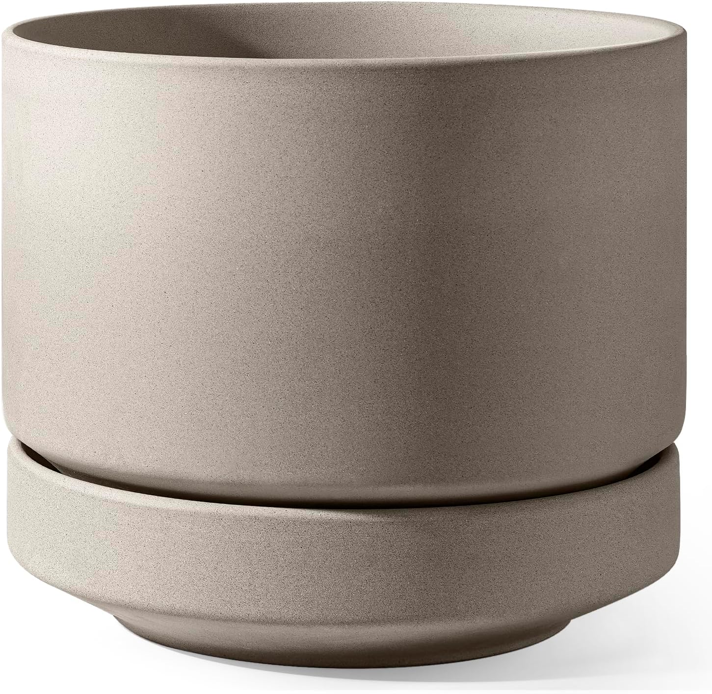Ceramic Indoor Planter with Saucer, 12 inch