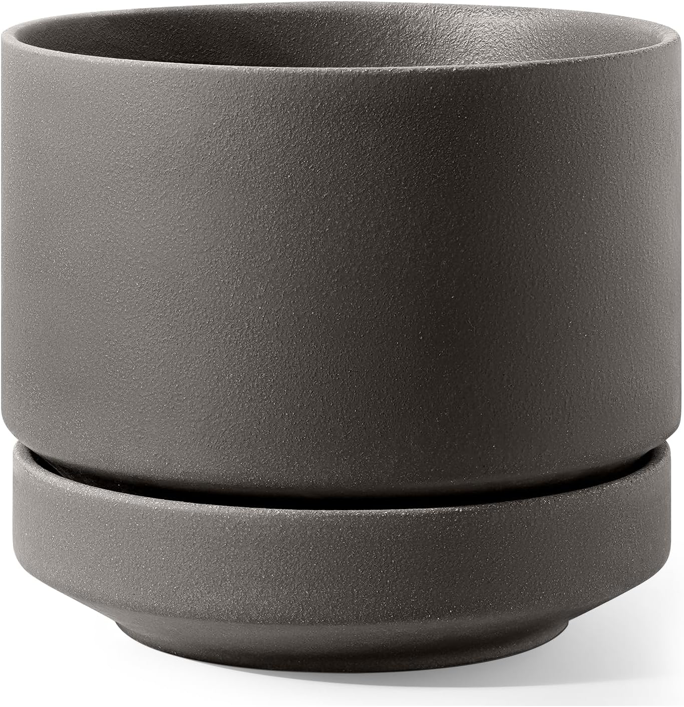Ceramic Indoor Planter with Saucer, 12 inch