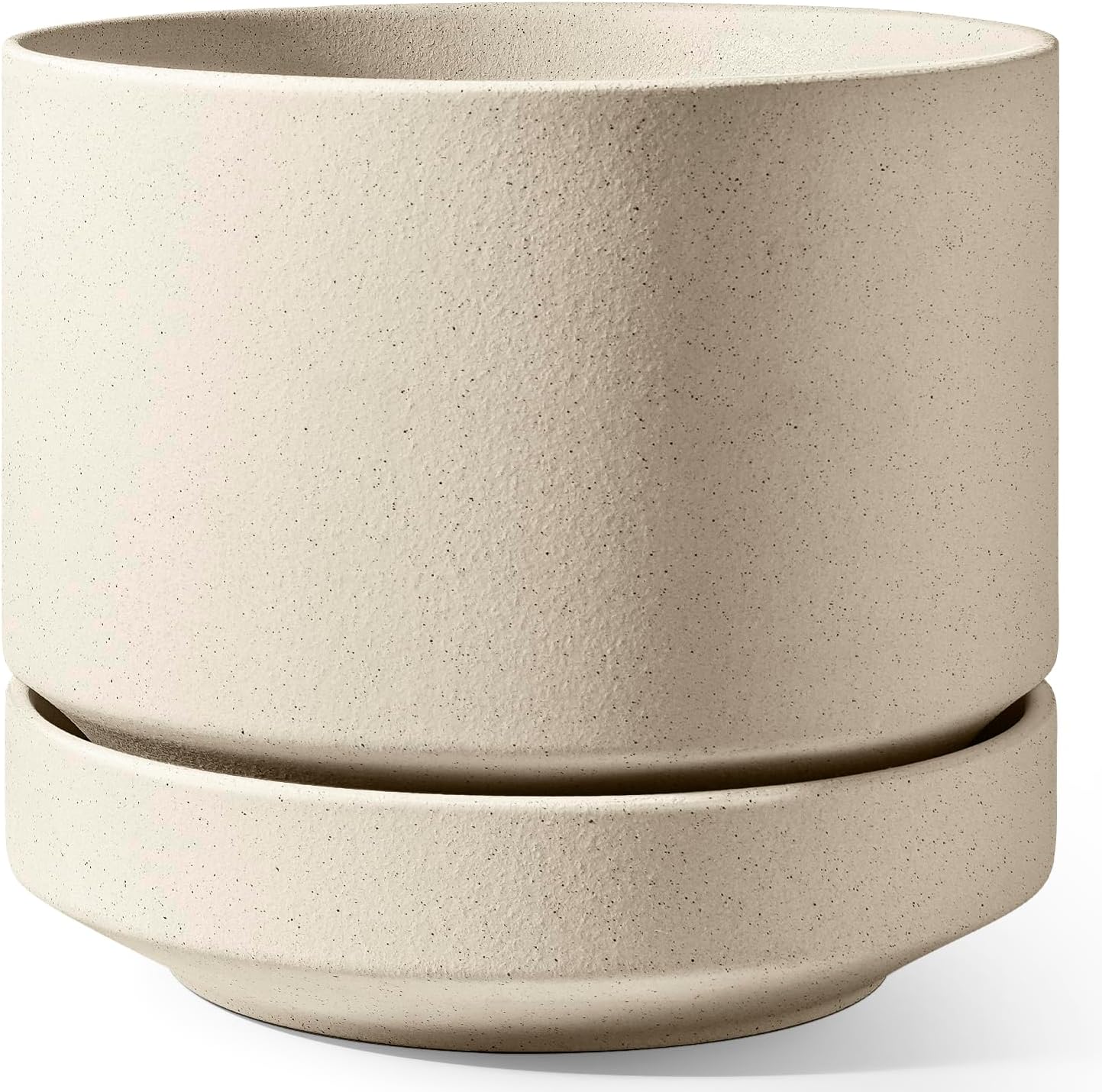 Ceramic Indoor Planter with Saucer, 12 inch