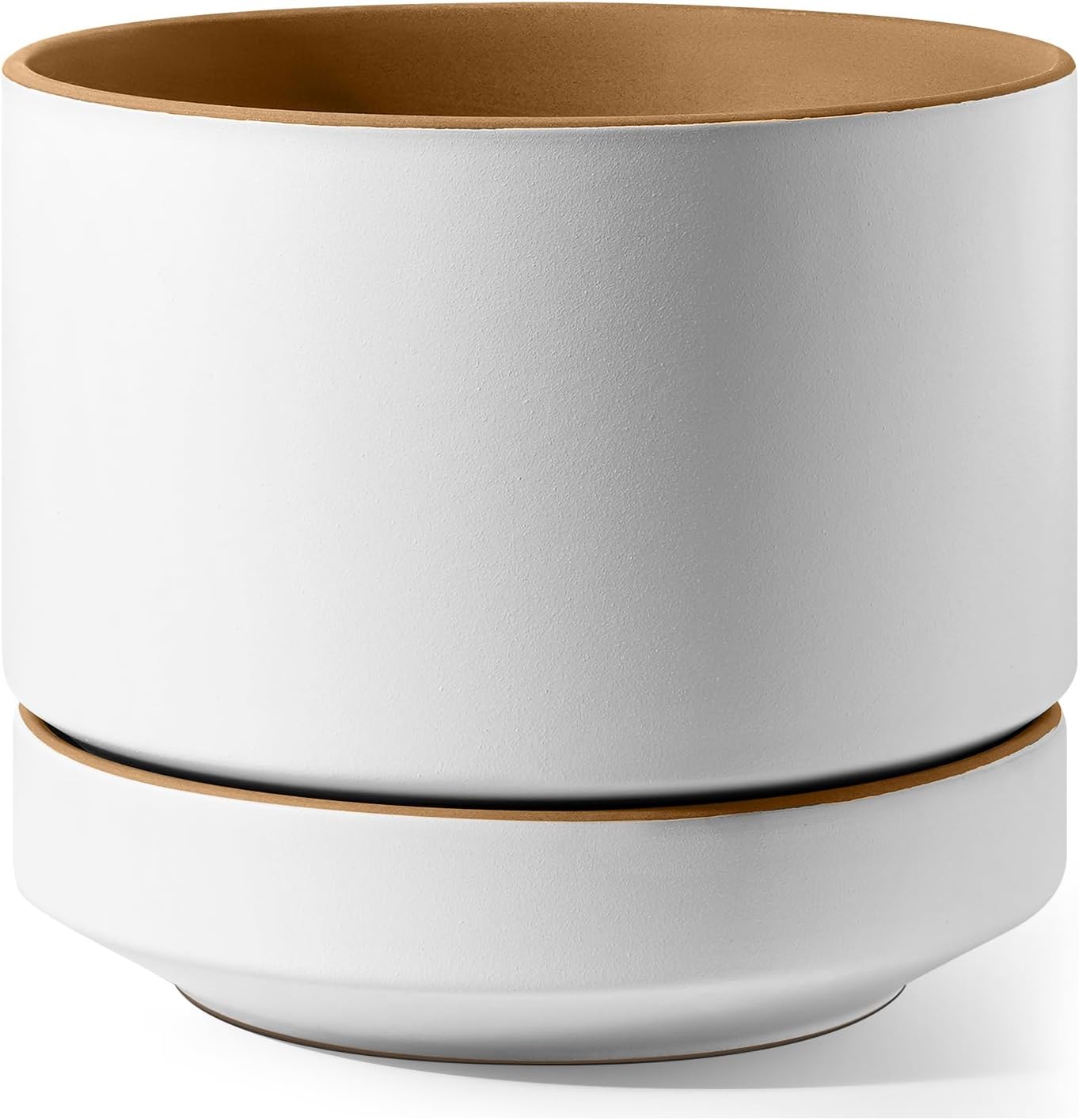 Ceramic Indoor Planter with Saucer, 12 inch