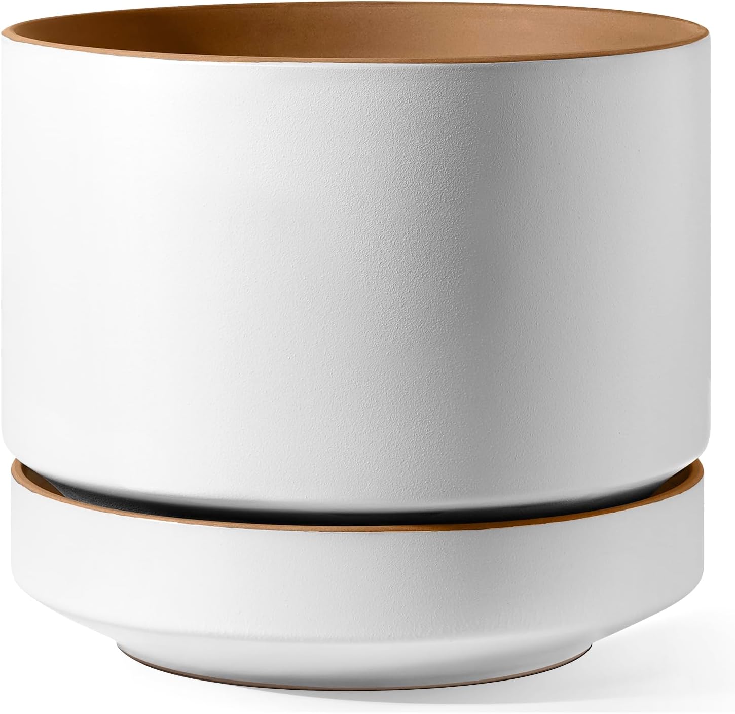 Ceramic Indoor Planter with Saucer, 12 inch