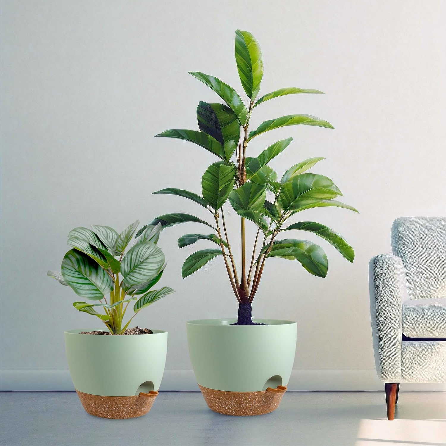Large Self-Watering Pots with Mesh Drainage, 9 to 12 inch