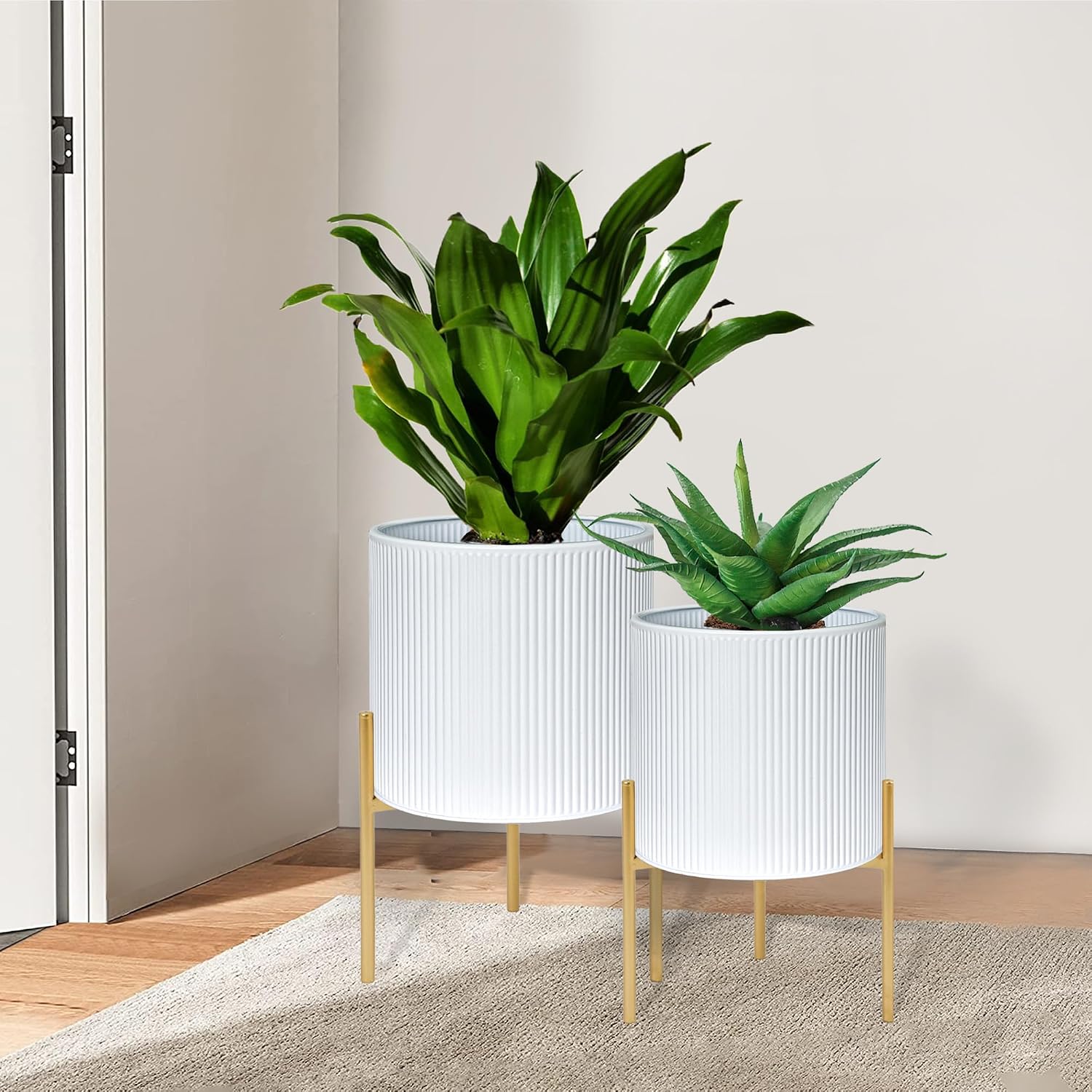 Mid-Century Planters with Stand, Set of 2, Small