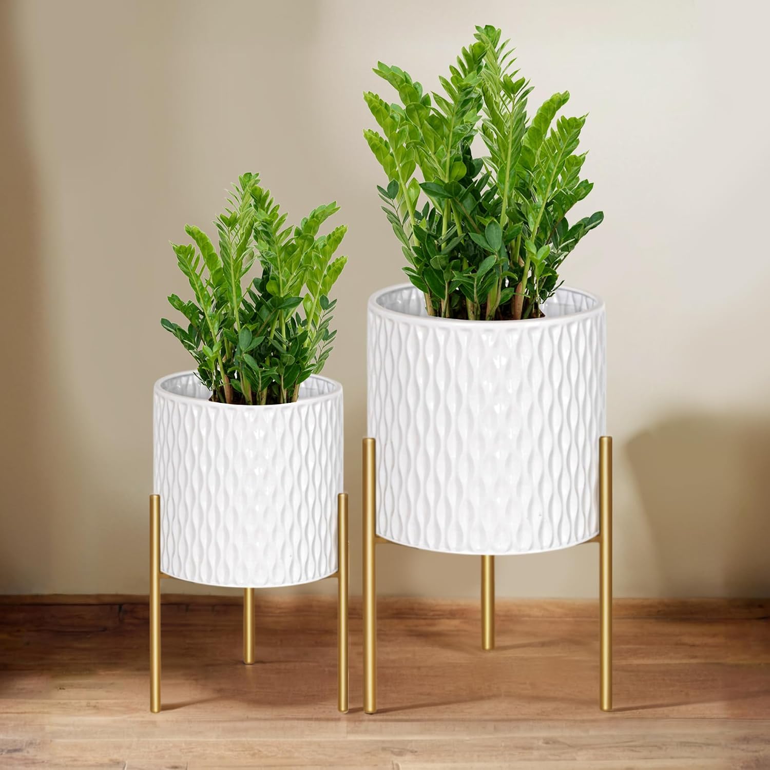 Mid-Century Planters with Stand, Set of 2, Small