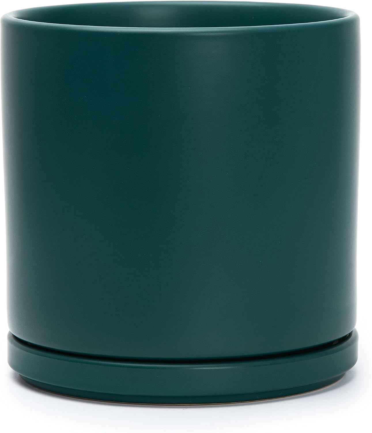 Modern Cylinder Ceramic Planter, 6.5 inch, Olive