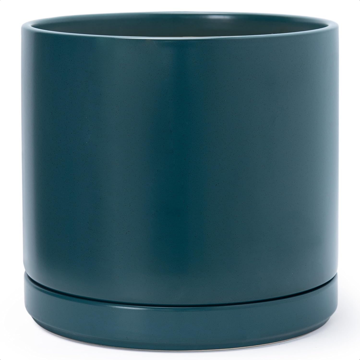 Modern Cylinder Ceramic Planter, 6.5 inch, Olive