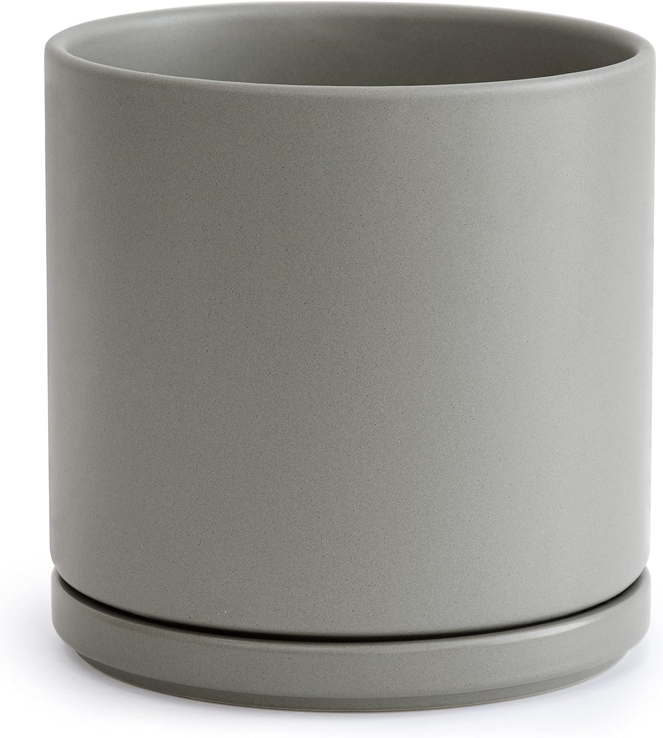 Modern Cylinder Ceramic Planter, 6.5 inch, Olive