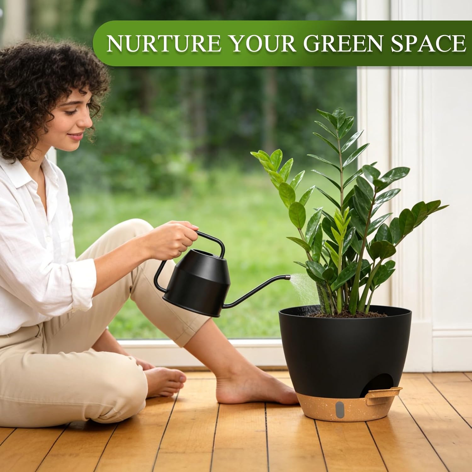 Self-Watering Pots with Drainage Holes, 3 Pack, 8 to 12 inch
