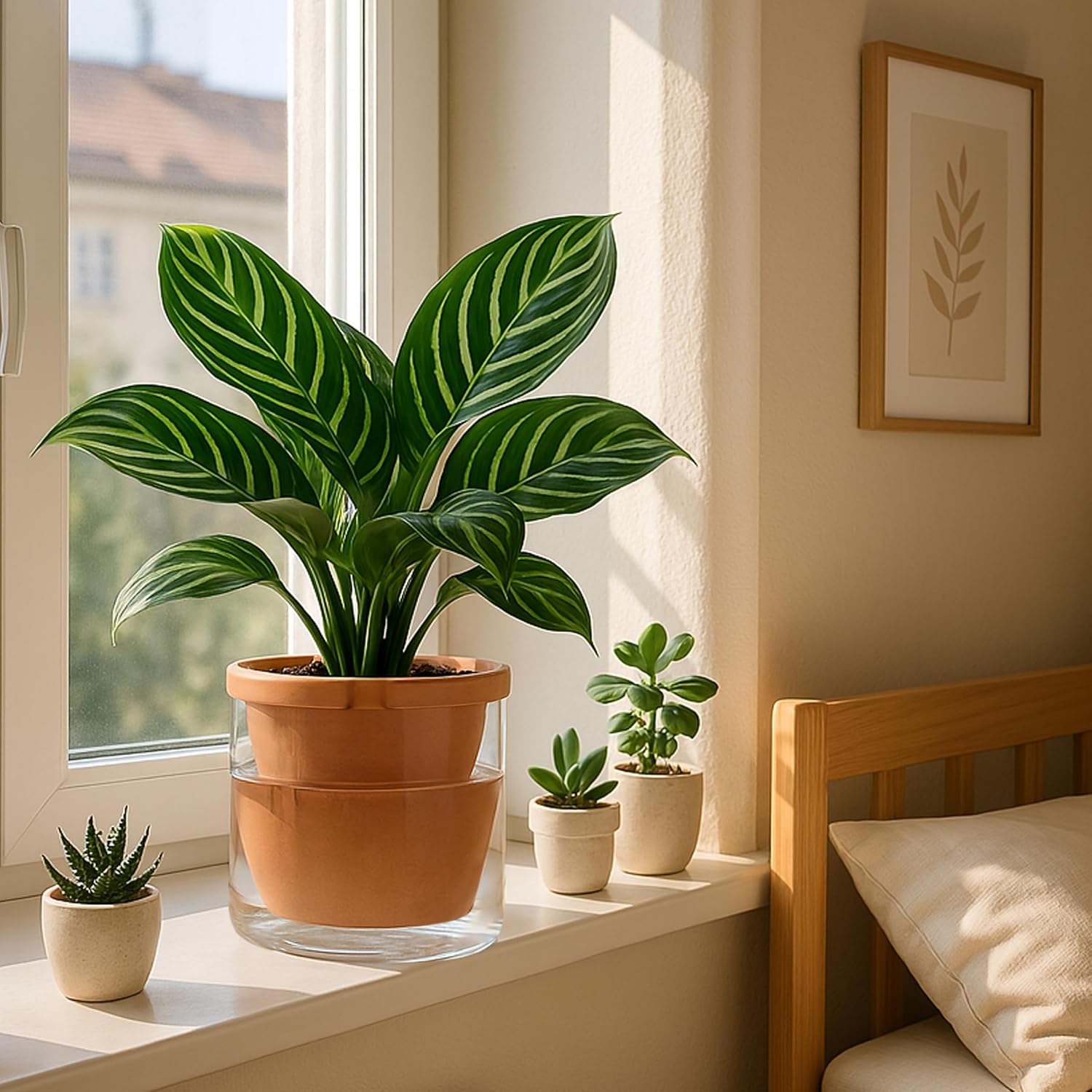 Self-Watering Terracotta Planter, 8 inch