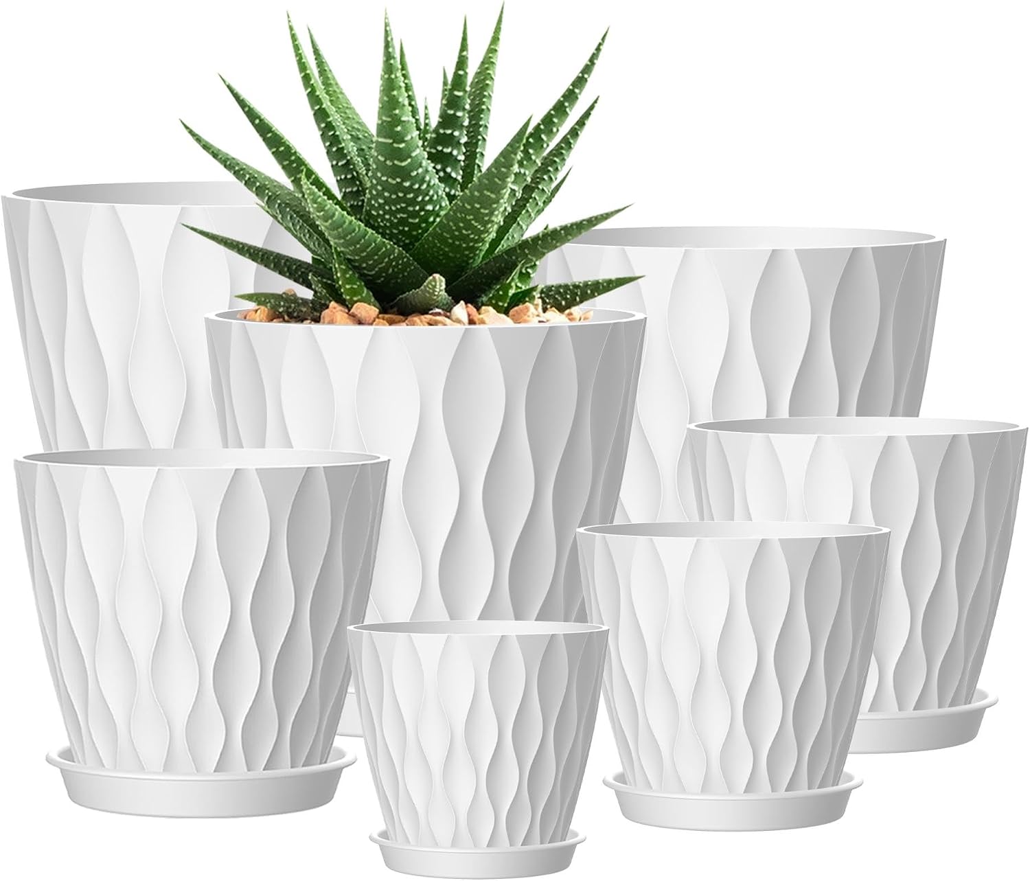 Small Indoor Flower Pots, 6 Pack, 4 inch