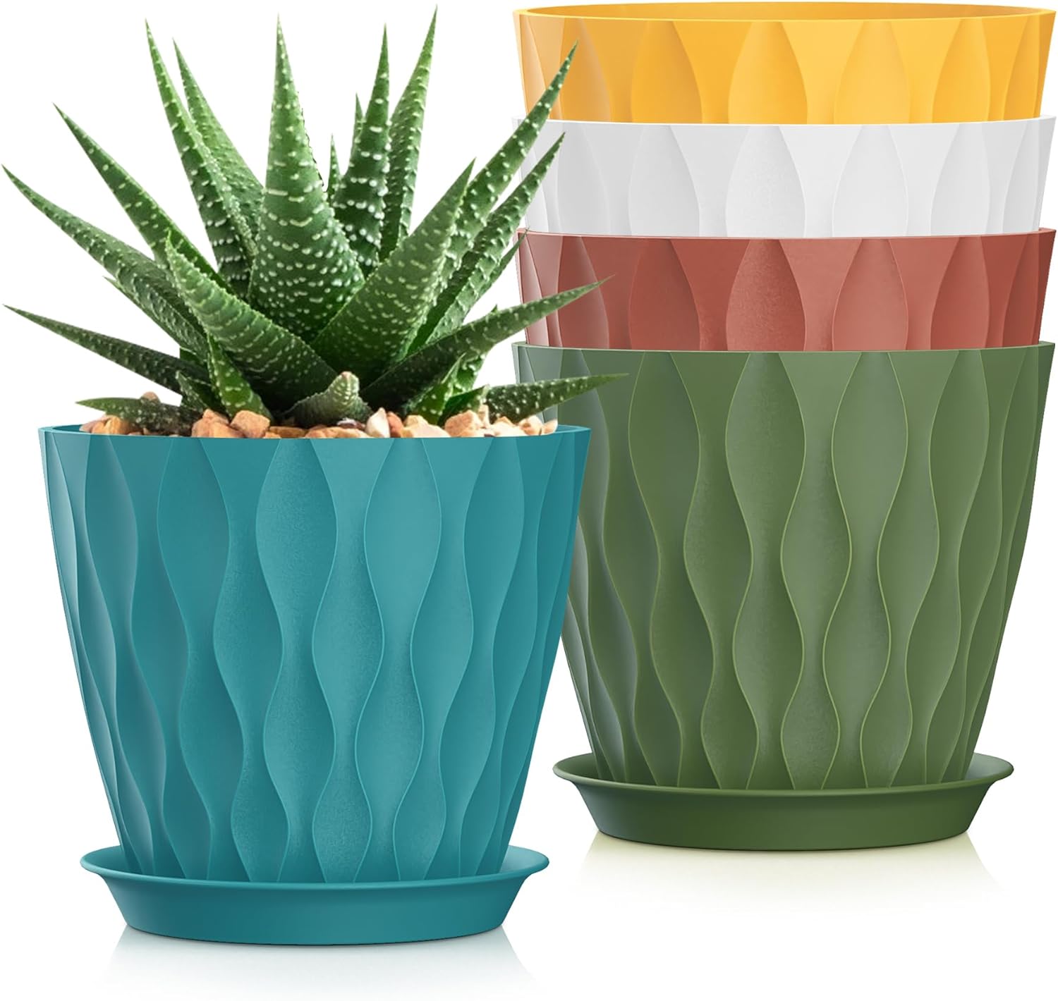Small Indoor Flower Pots, 6 Pack, 4 inch