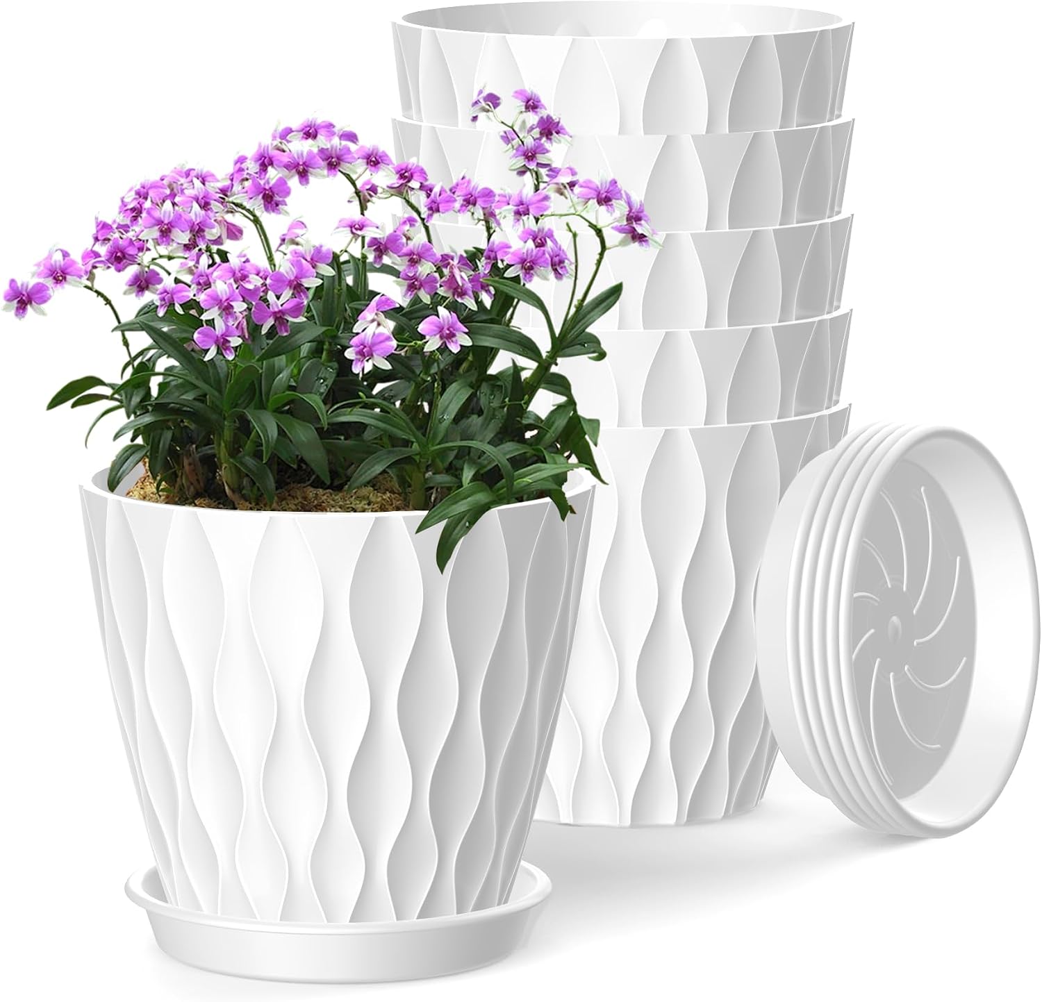 Small Indoor Flower Pots, 6 Pack, 4 inch