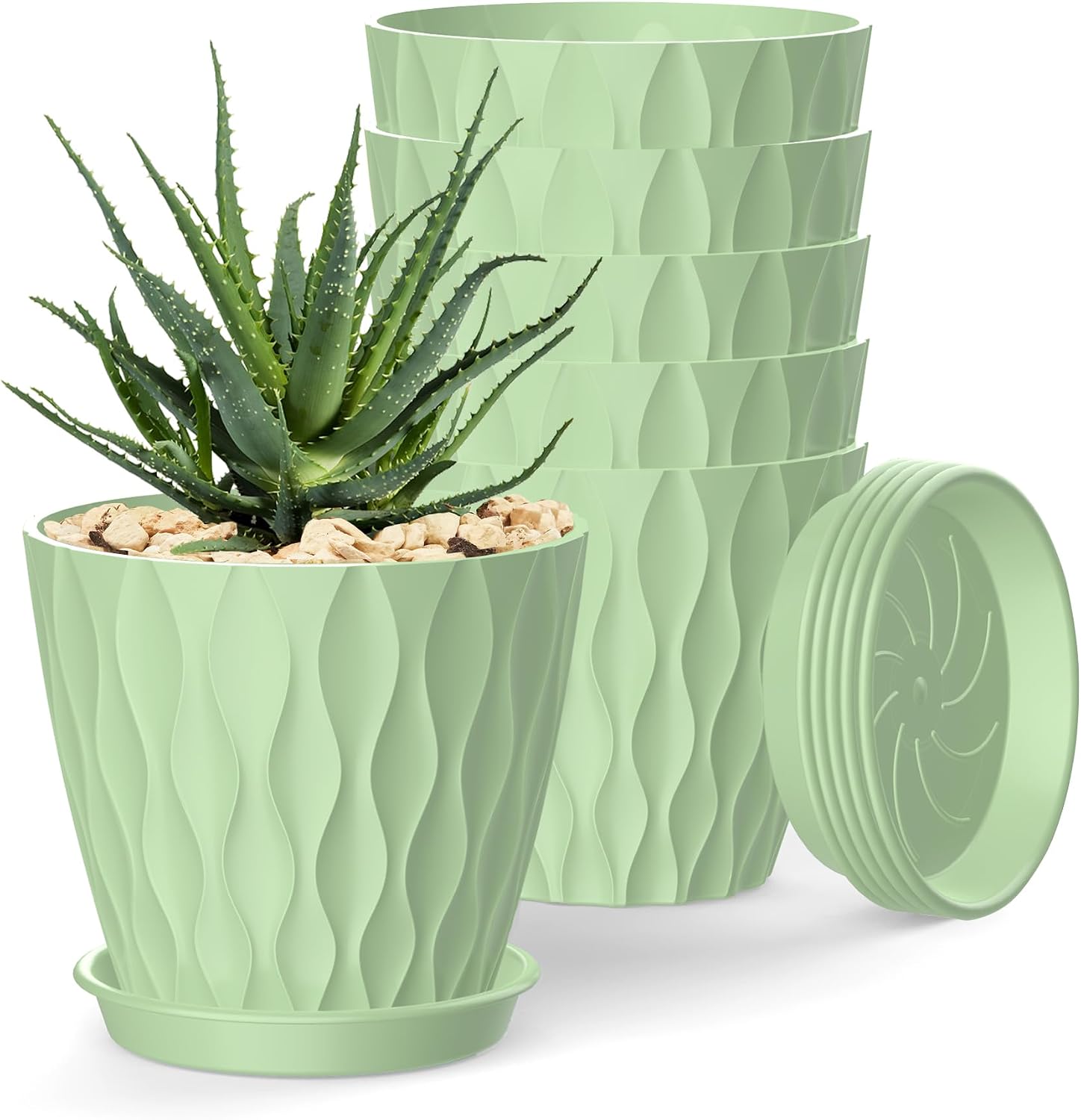 Small Indoor Flower Pots, 6 Pack, 4 inch