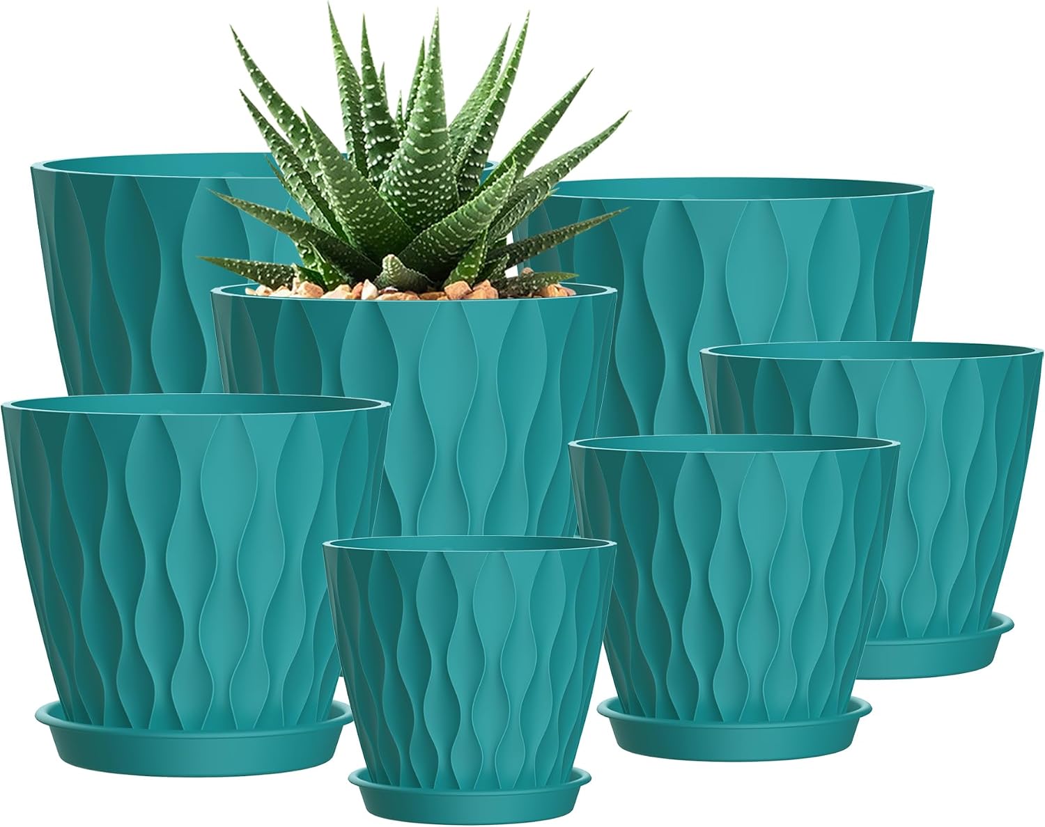 Small Indoor Flower Pots, 6 Pack, 4 inch