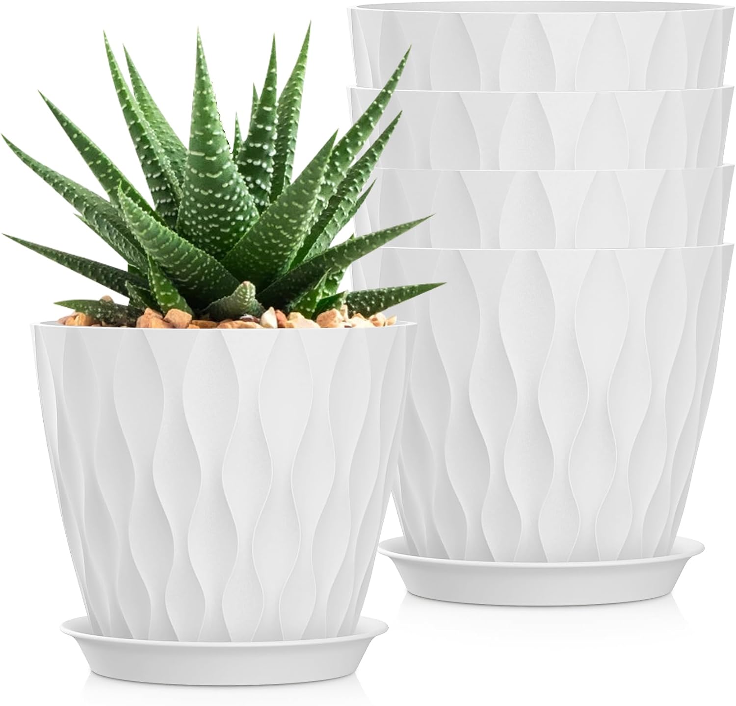 Small Indoor Flower Pots, 6 Pack, 4 inch