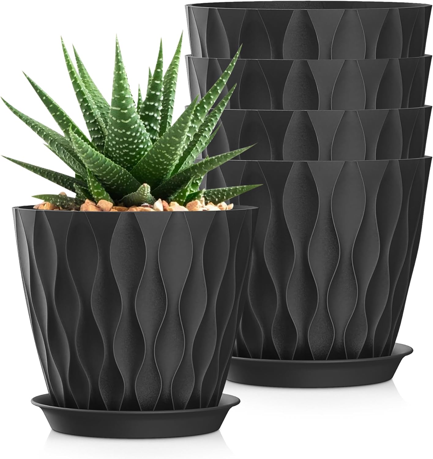 Small Indoor Flower Pots, 6 Pack, 4 inch