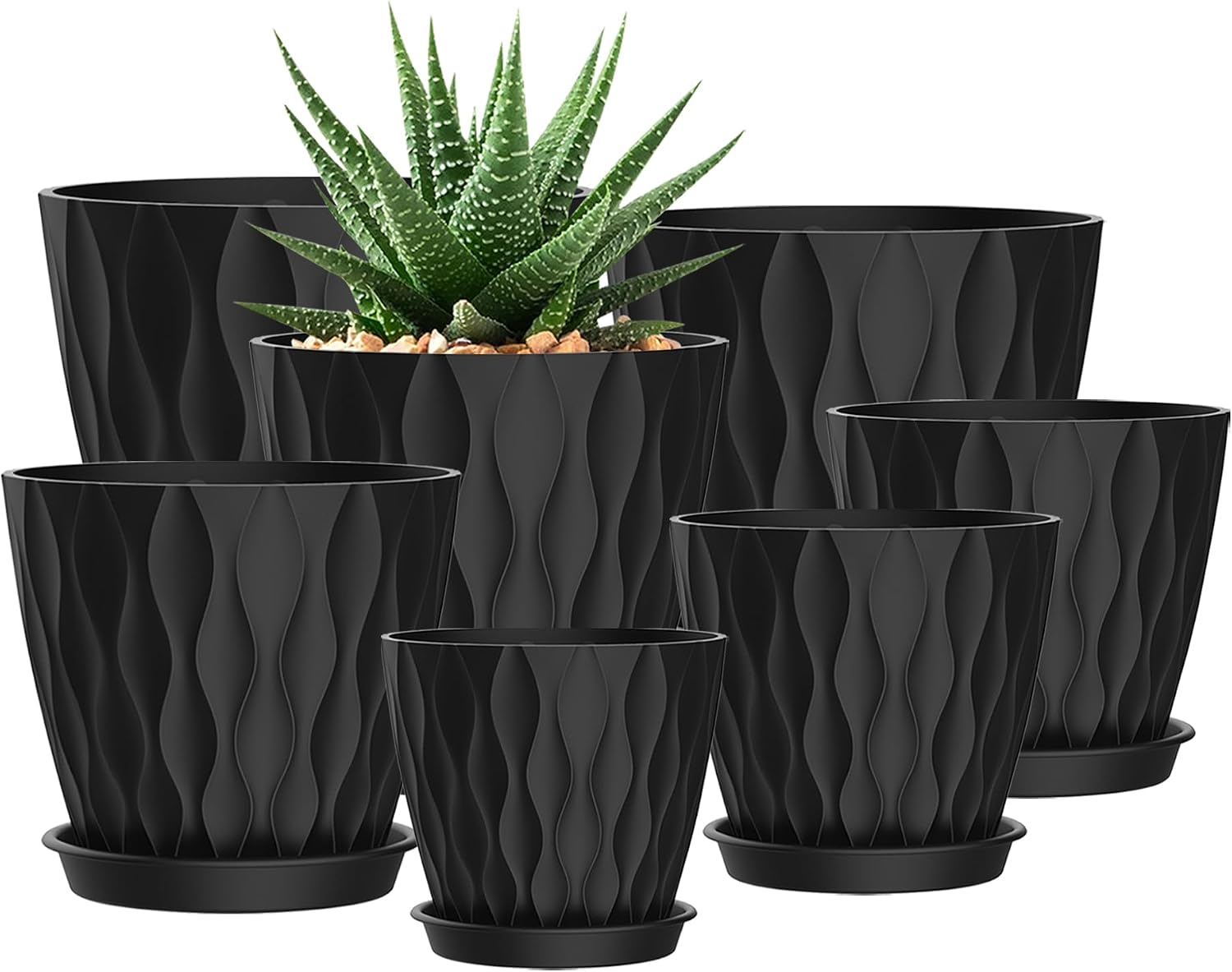 Small Indoor Flower Pots, 6 Pack, 4 inch