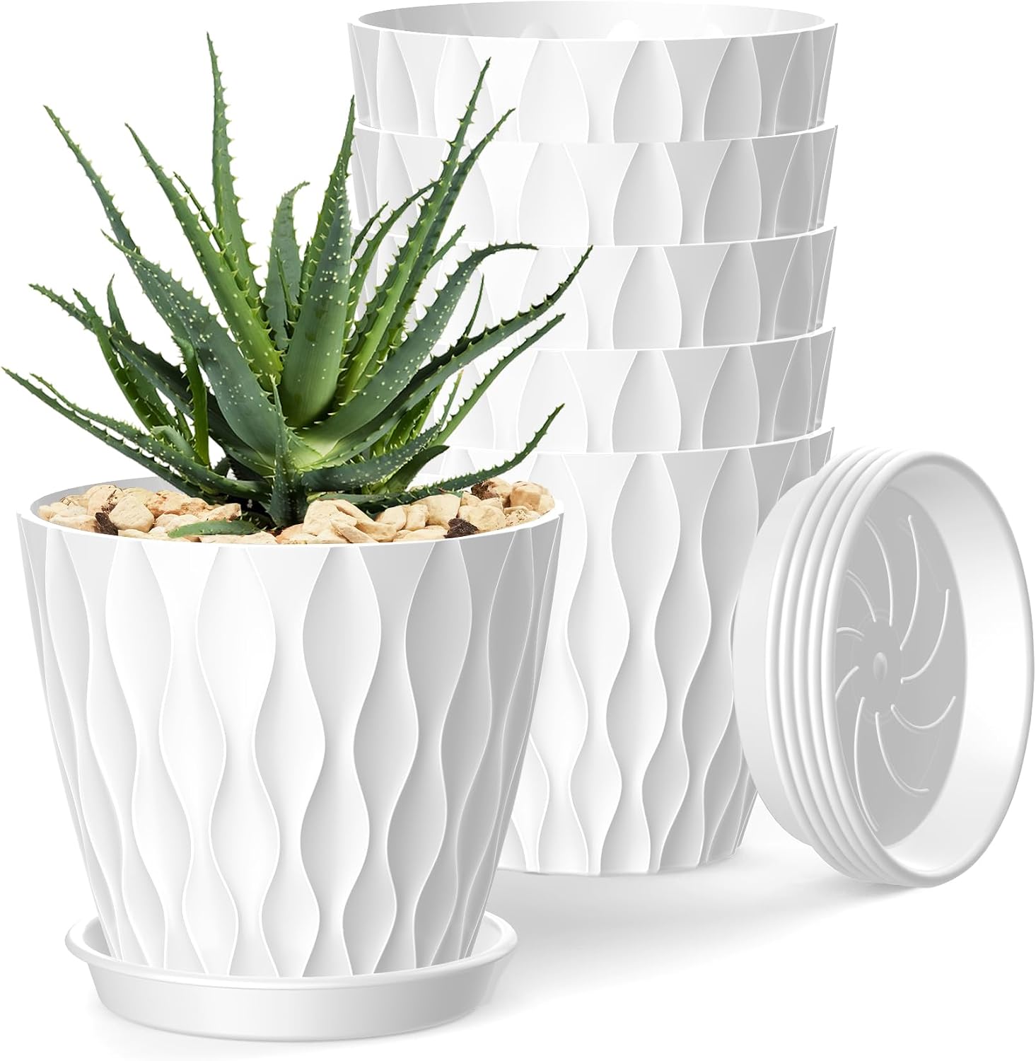 Small Indoor Flower Pots, 6 Pack, 4 inch