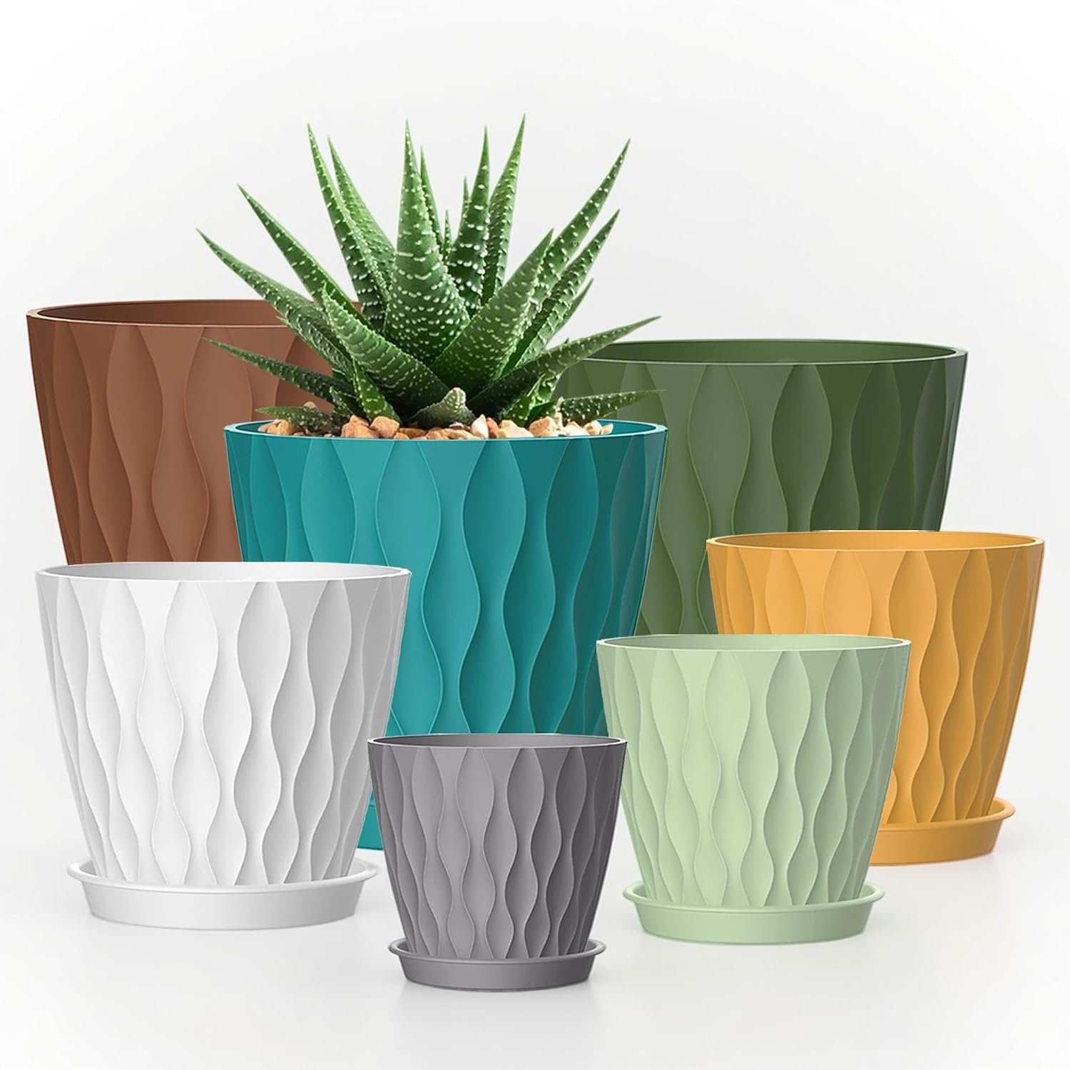 Small Indoor Flower Pots, 6 Pack, 4 inch