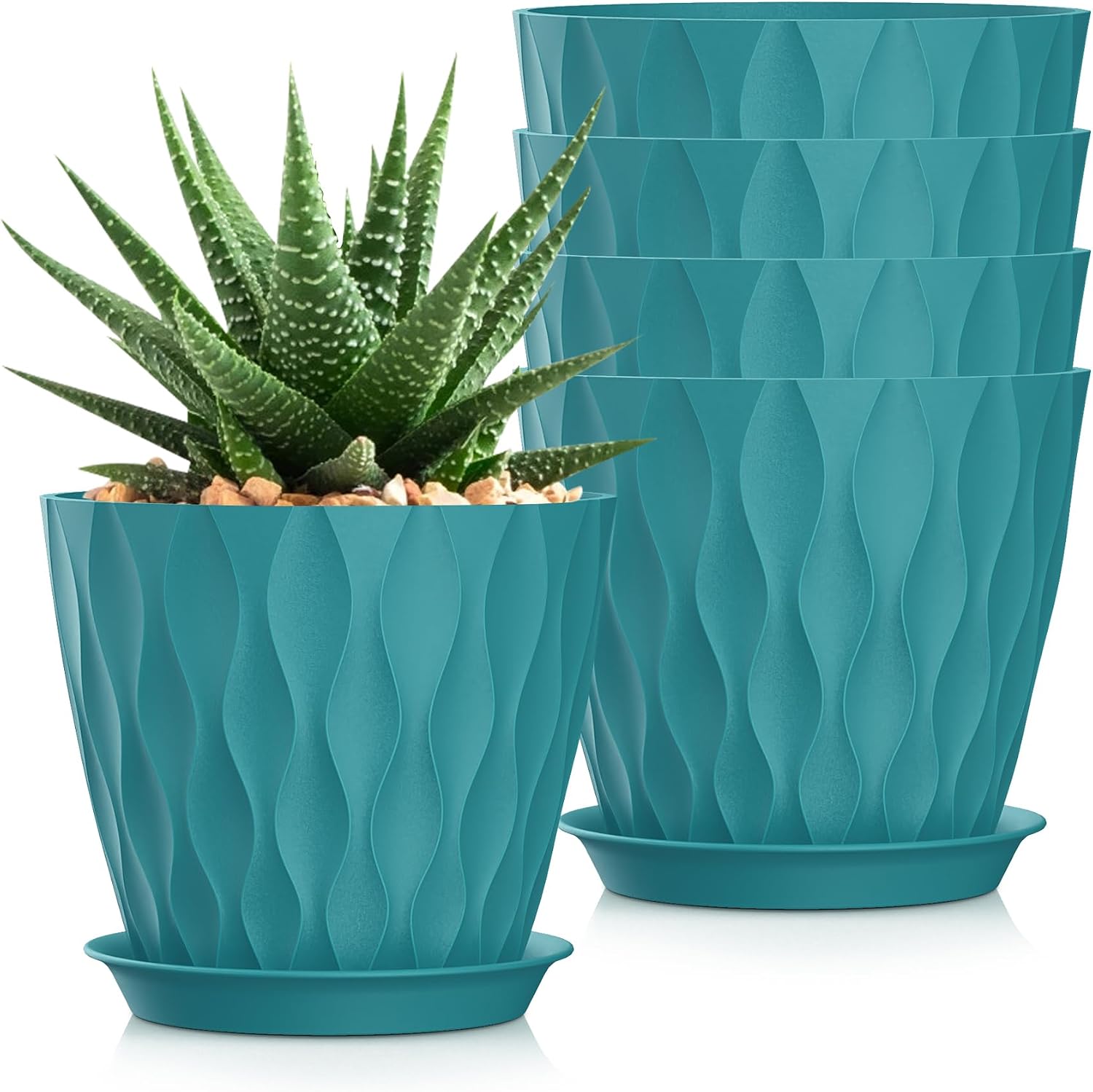 Small Indoor Flower Pots, 6 Pack, 4 inch