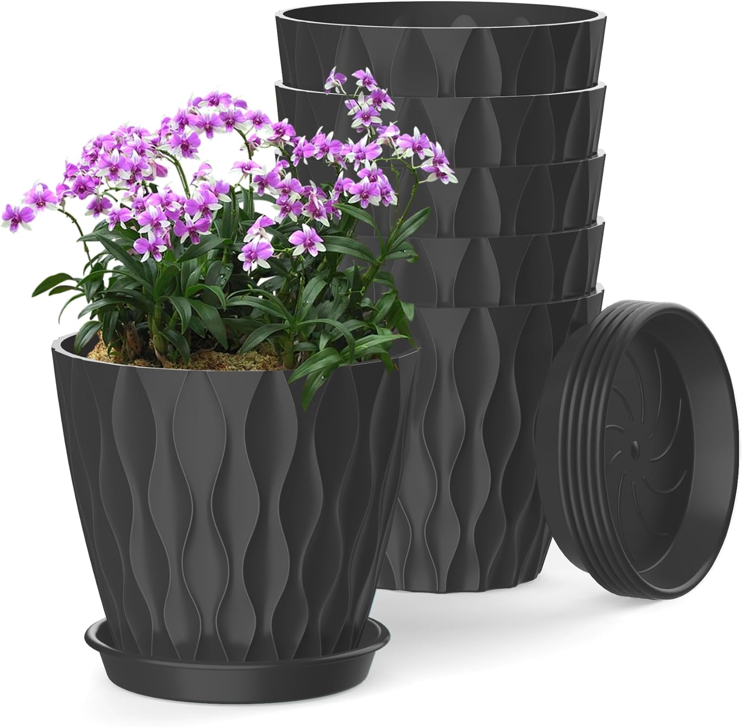 Small Indoor Flower Pots, 6 Pack, 4 inch