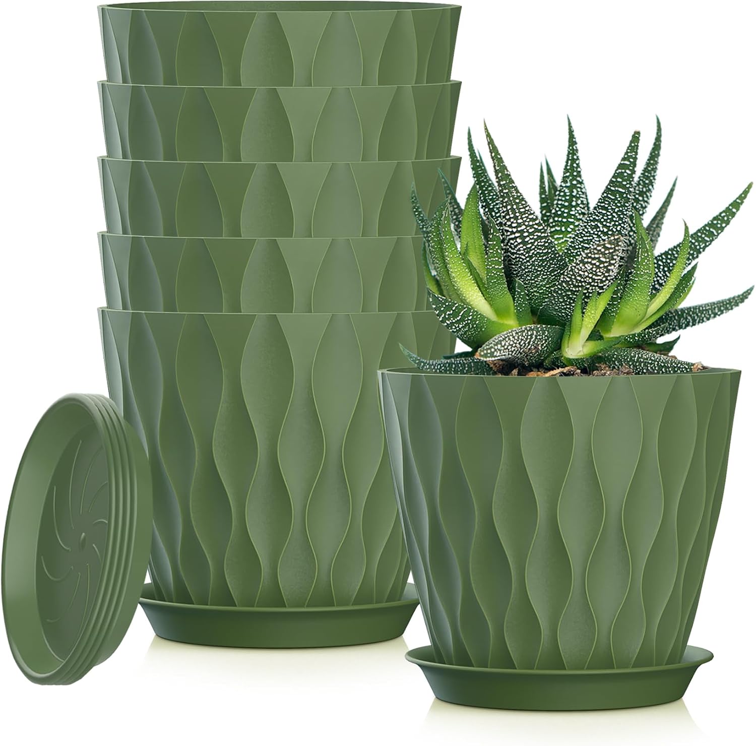 Small Indoor Flower Pots, 6 Pack, 4 inch