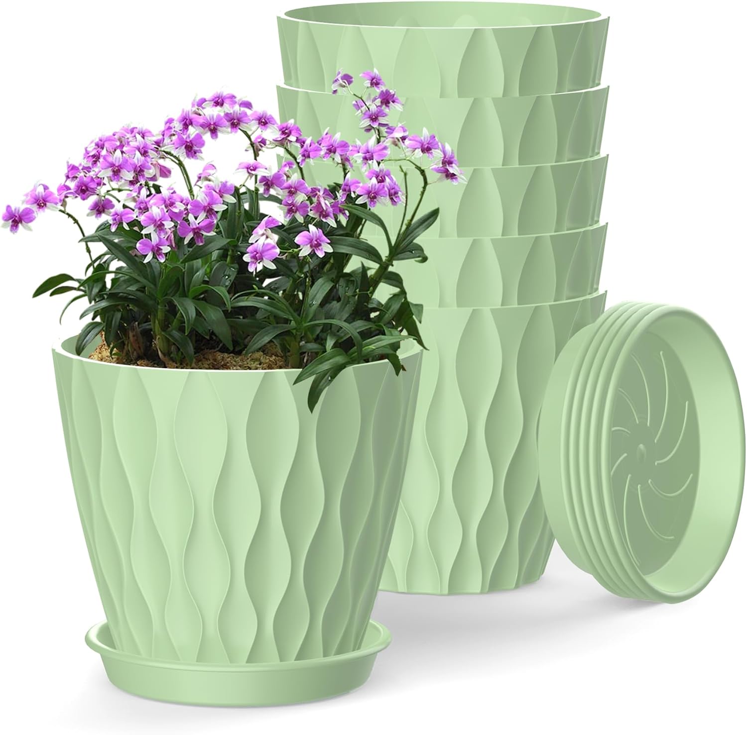 Small Indoor Flower Pots, 6 Pack, 4 inch