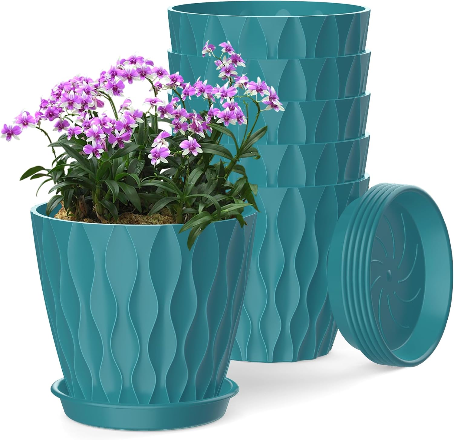 Small Indoor Flower Pots, 6 Pack, 4 inch