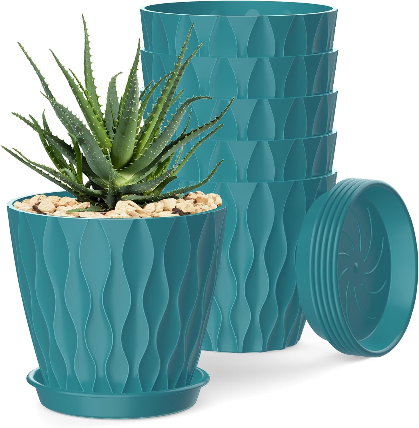 Small Indoor Flower Pots, 6 Pack, 4 inch