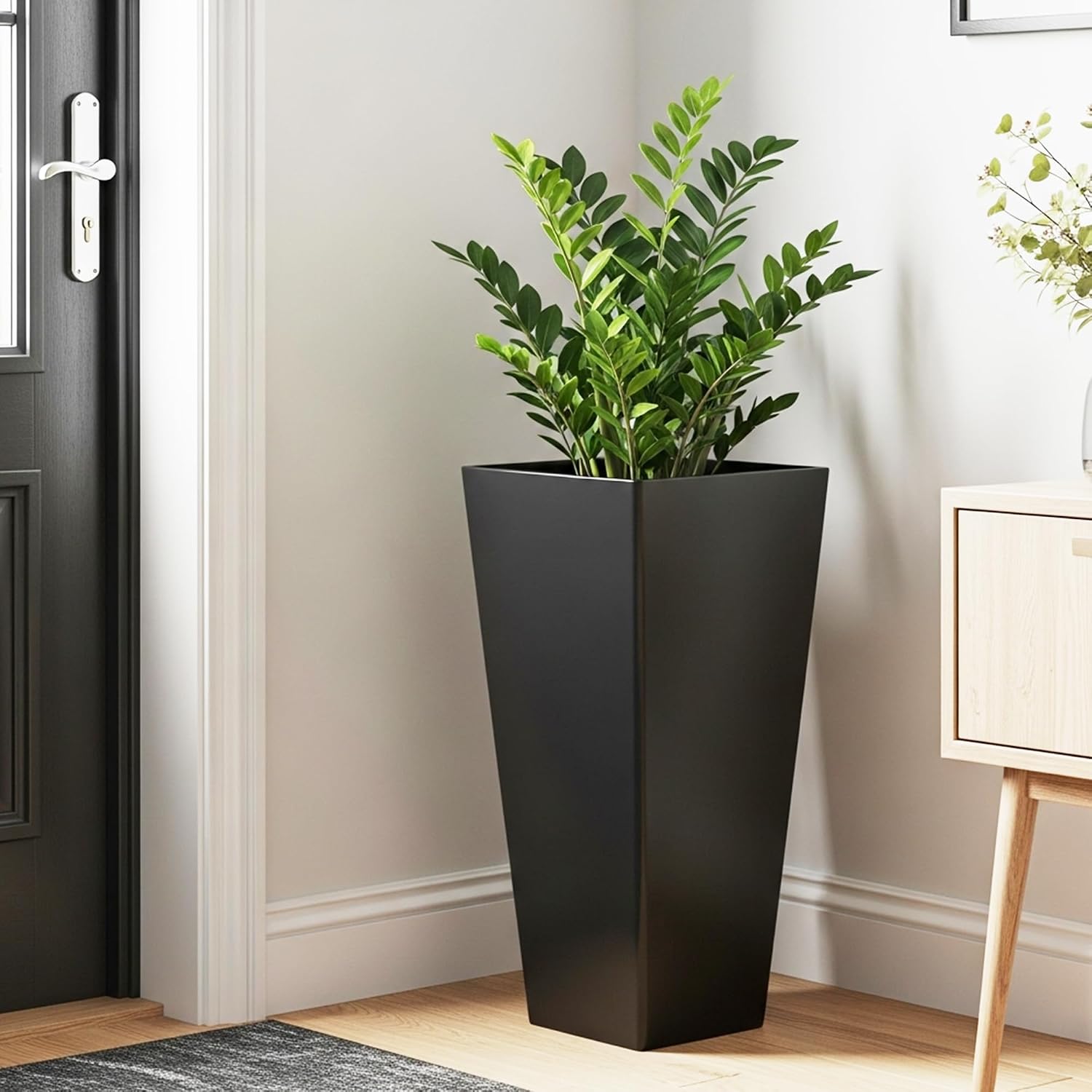 Tall Outdoor Planters, Set of 2, 28 inch