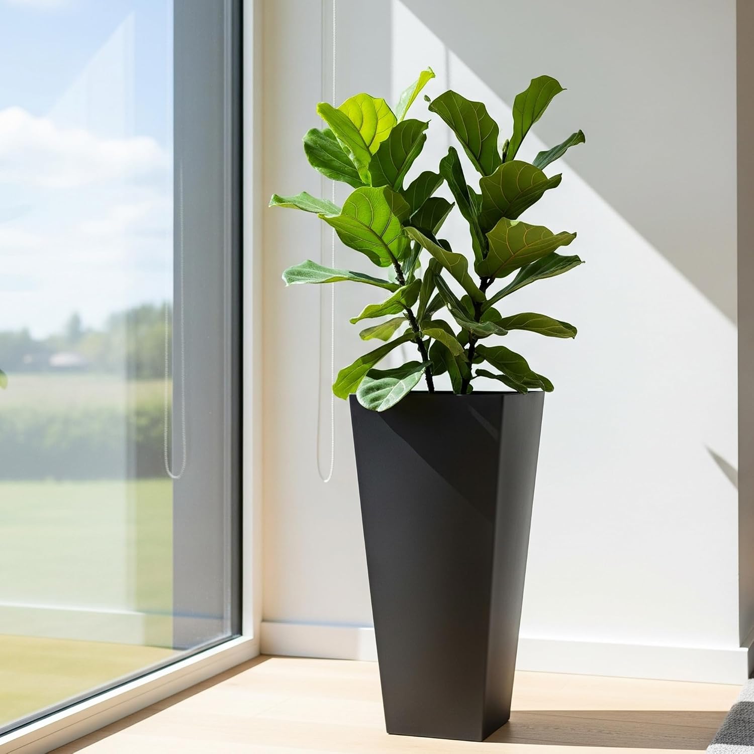Tall Outdoor Planters, Set of 2, 28 inch